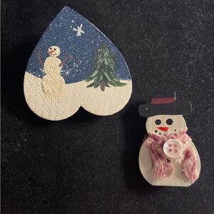 Two Winter Themed Brooches